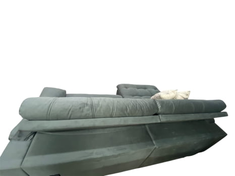 SOFÁ RETRÁTIL AMARIS COM 2,90M - VELUDO CINZA GRAFITE C826
