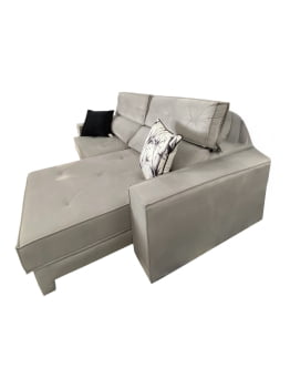 SOFÁ RETRÁTIL DAMASCO COM 2,50M - VELUDO CINZA C265