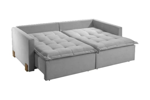 SOFA RETR SF.2360 ZOE 260CM LINHO SAT CINZA/07 - INNOVE