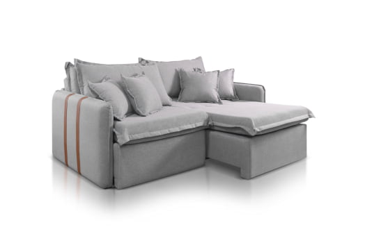 SOFÁ SABRINA EM MOLAS BONNEL FLEX COM 2,20M - TECIDO BUCLÊ CINZA 515