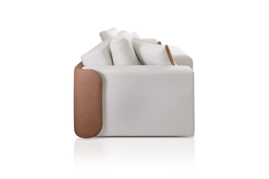 SOFÁ SAMANTHA EM MOLAS ENSACADAS COM 2,30M - TECIDO LINHO BEGE 564