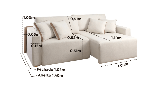 SOFÁ SAMANTHA EM MOLAS ENSACADAS COM 2,30M - TECIDO LINHO BEGE 564