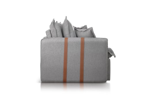 SOFÁ SILVIA EM MOLAS BONNEL FLEX COM 2,30M - TECIDO LINHO CINZA 566