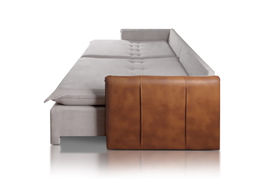 SOFÁ SUZAN EM MOLAS BONNEL FLEX COM 2,20M - TECIDO BUCLÊ CINZA 515