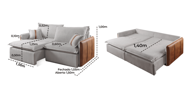 SOFÁ SUZAN EM MOLAS BONNEL FLEX COM 2,20M - TECIDO BUCLÊ CINZA 515