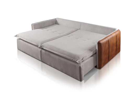 SOFÁ SUZAN EM MOLAS BONNEL FLEX COM 2,20M - TECIDO BUCLÊ CINZA 515