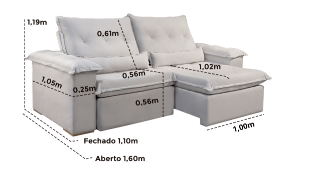 SOFÁ TERESA EM MOLAS BONNEL FLEX COM 2,50M - TECIDO EM VELUDO CINZA 562