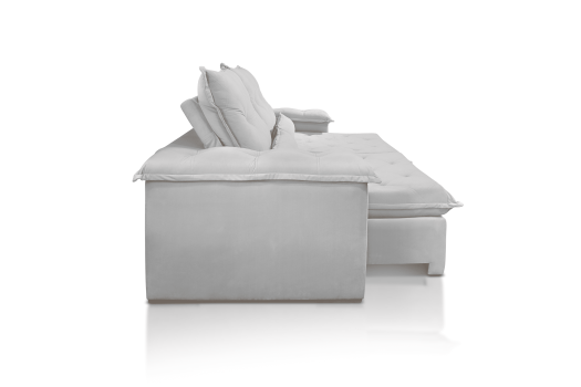 SOFÁ TERESA EM MOLAS BONNEL FLEX COM 2,50M - TECIDO EM VELUDO CINZA 562